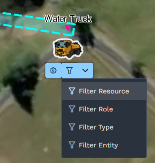 Applying filters by selecting a map resource