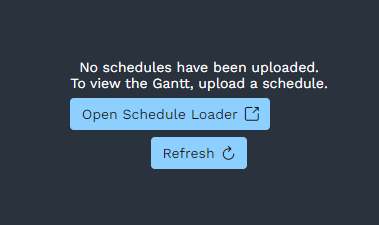 The initial view before a schedule has been uploaded