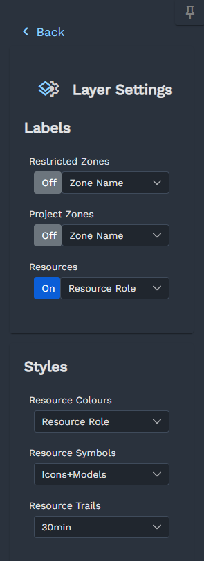 Layer settings