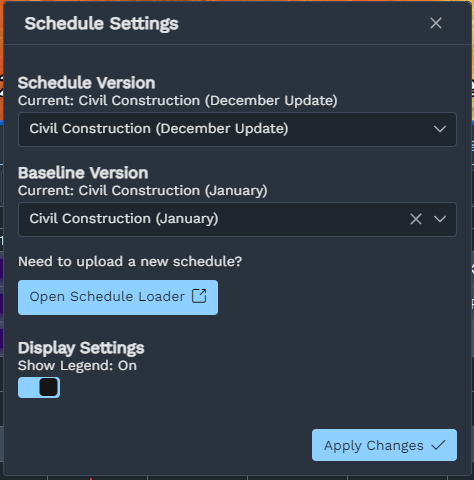 Choosing a new schedule version