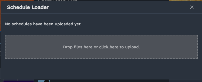 Schedule uploader dialog