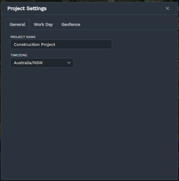 Adjusting the general project settings