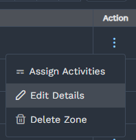 Opening the workzone edit dialog